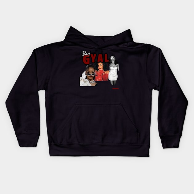 Rihanna “Bad Gyal” Graphic Kids Hoodie by TheGraphicAtelier